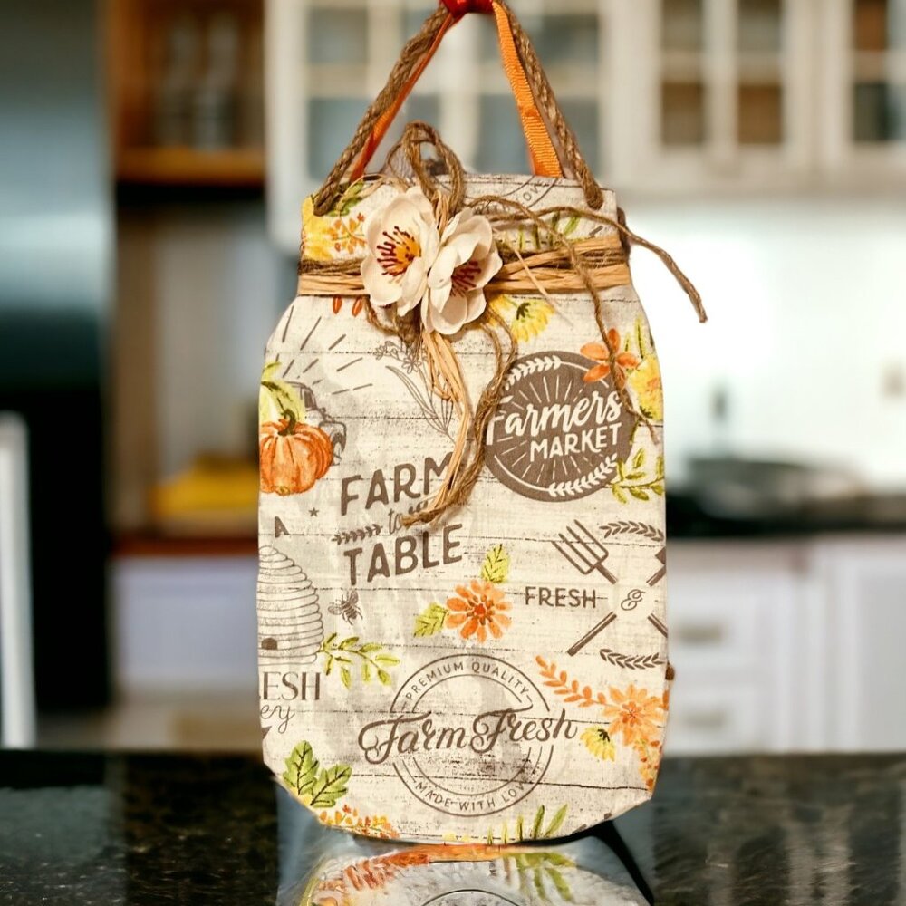 Mason Jar Hanging Wall Decor (Farm fresh| Farmers market)